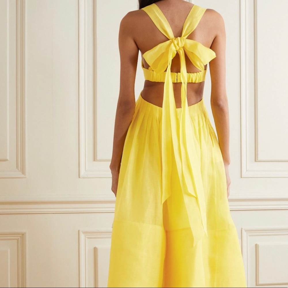 ZIMMERMANN Yellow Botanica Bralette Gown Night Out Dress